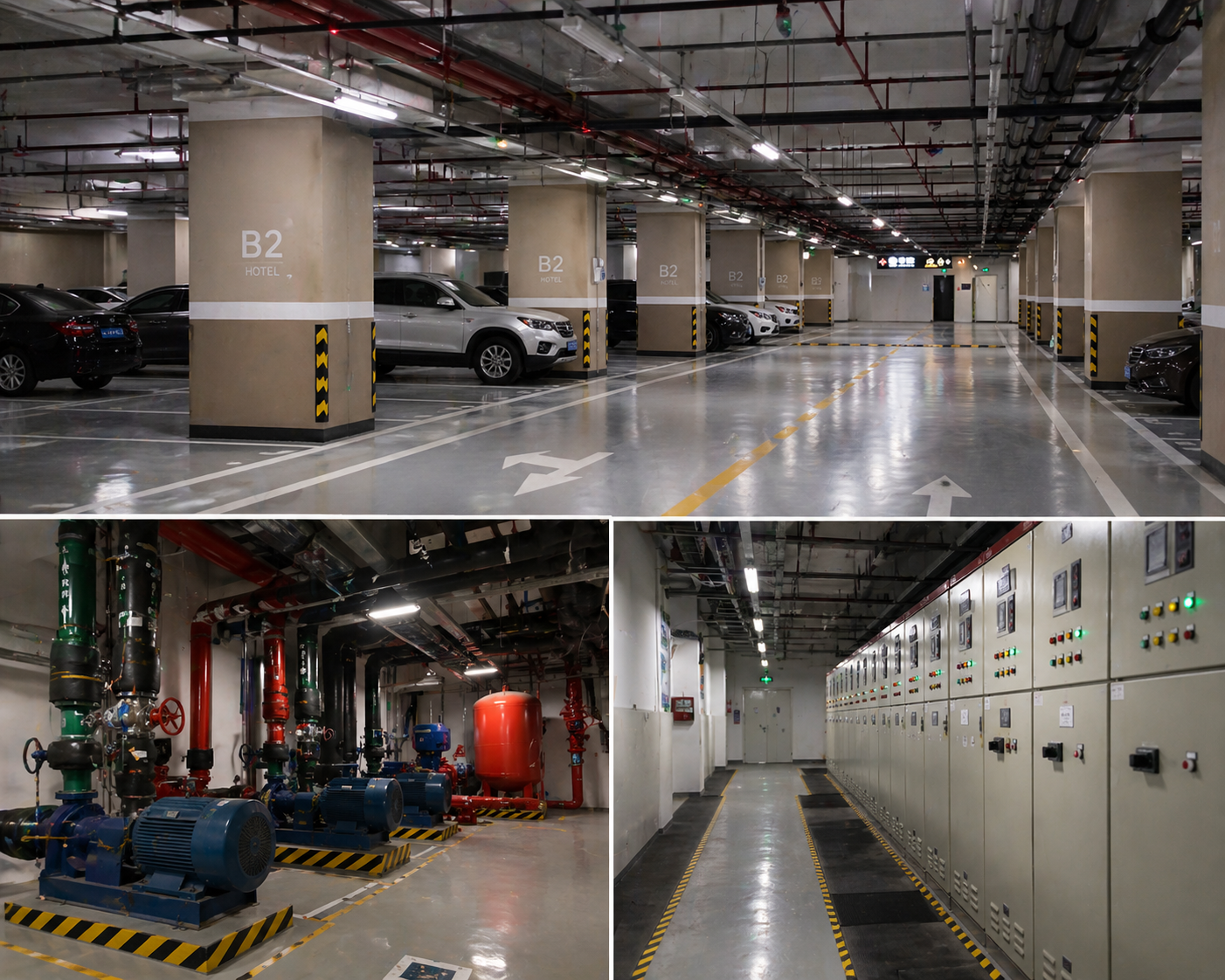 Hotel basement and service area communication