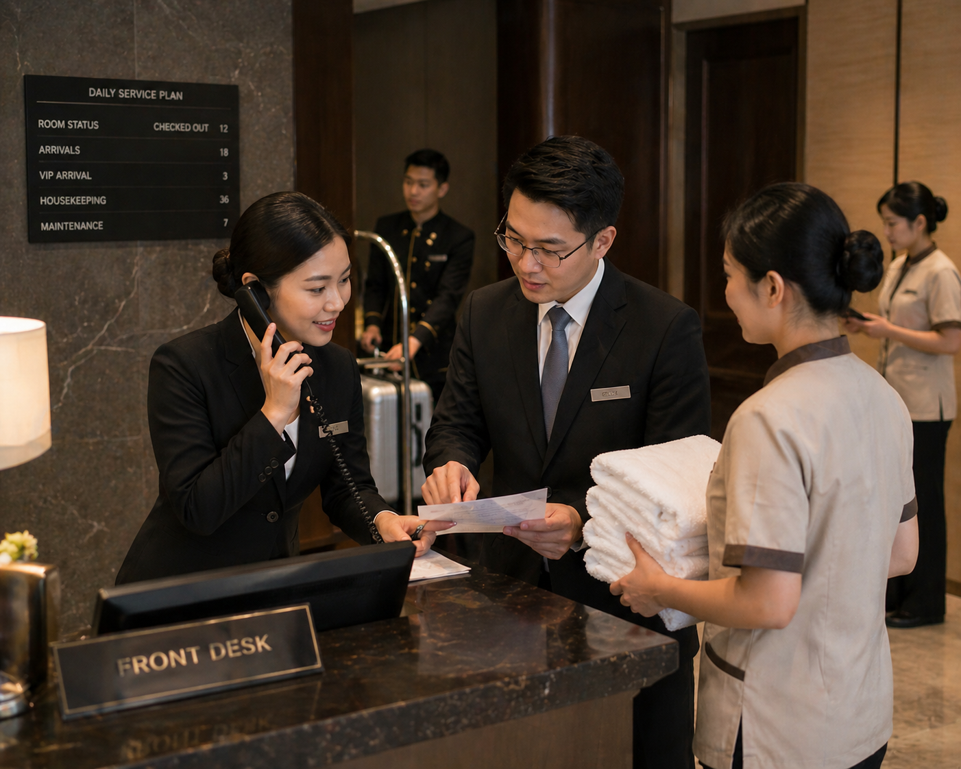 Hotel communication management and service coordination