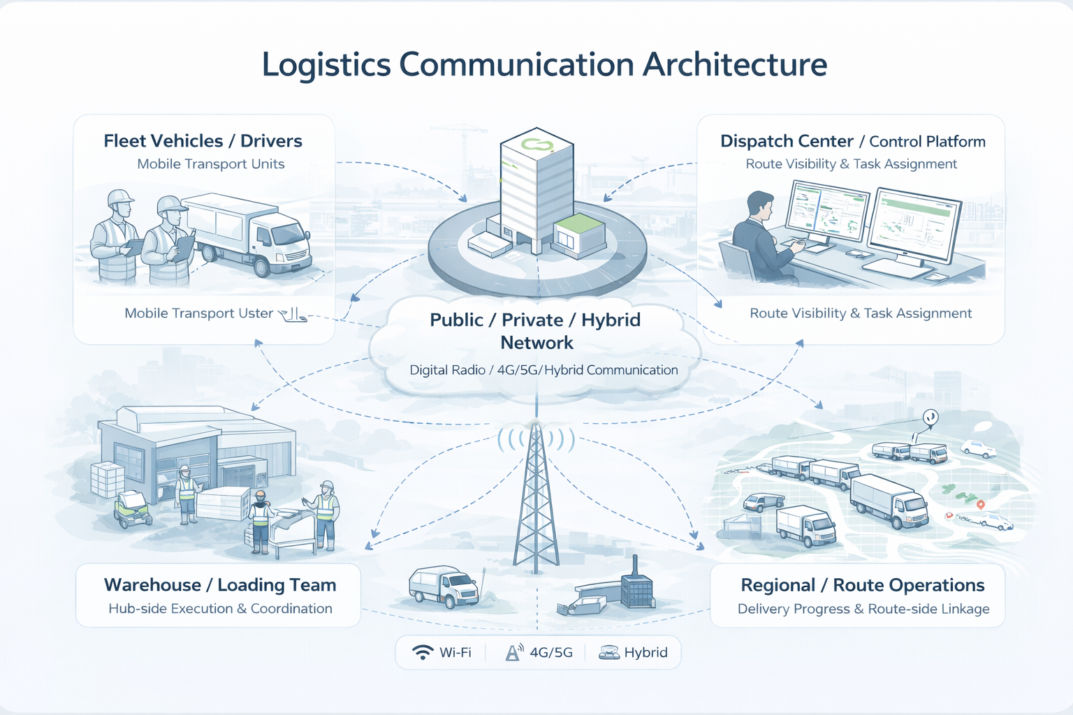 Logistics and transport communication architecture diagram