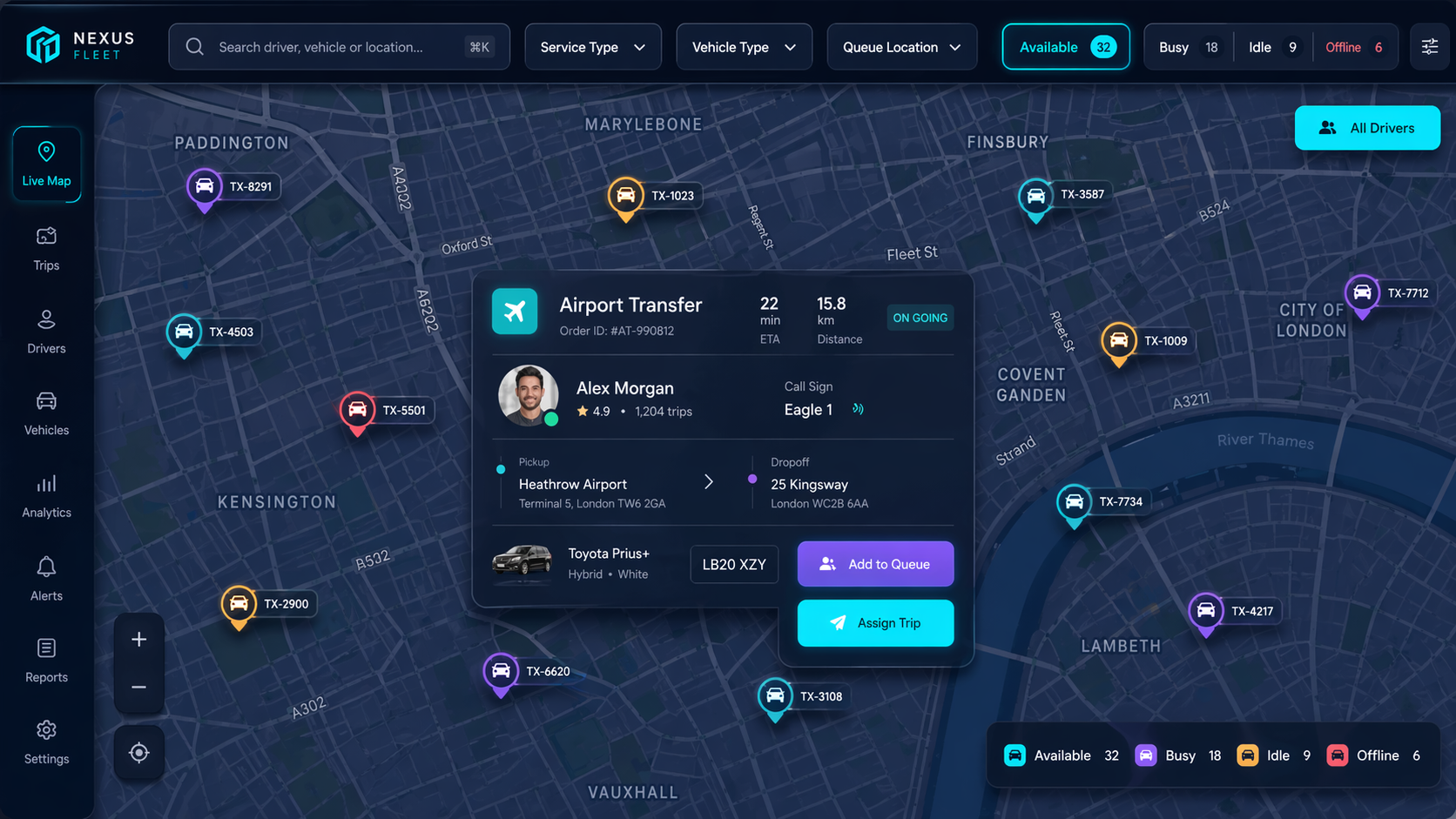 Taxi dispatch overview
